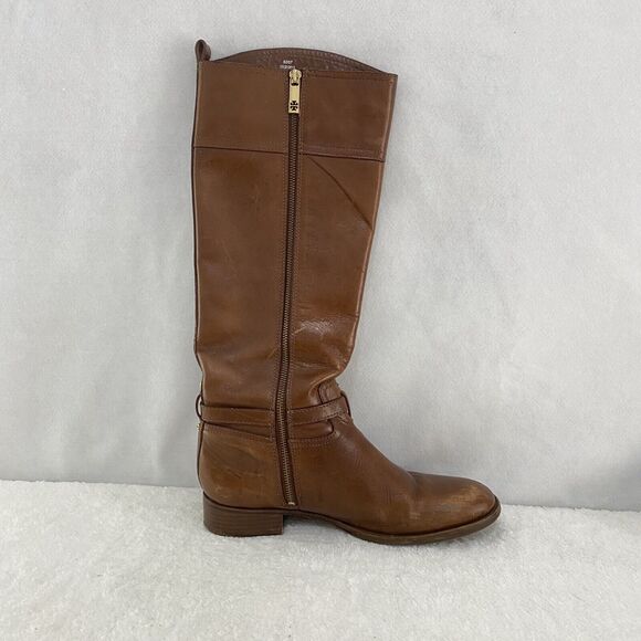 $495 TORY BURCH Nadine BROWN LEATHER Horse Bit Equestrian BOOTS Size 11 #5207 - Picture 6 of 16
